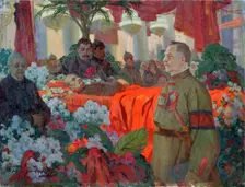 Lenin's Funeral Ceremony 1924. Creator: Ivan Goryushkin-Sorokopudov