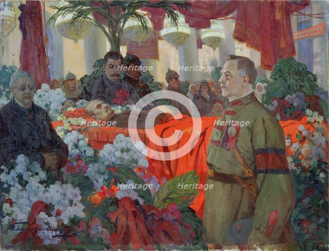 'Lenin's Funeral Ceremony', 1924.  Creator: Ivan Goryushkin-Sorokopudov.