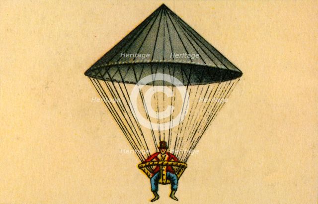 Lenormand's parachute, 1783, (1932). Creator: Unknown.