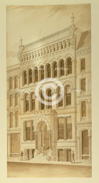 Lenox Building, Chicago, Illinois, Perspective, 1872. Creator: Carter Drake and Wight.
