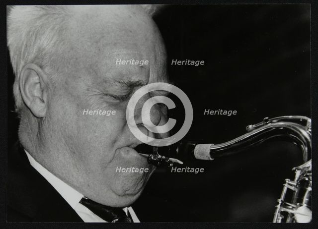 Lennart Anderson playing tenor saxophone at The Fairway, Welwyn Garden City, Hertfordshire, 2003. Creator: Denis Williams.