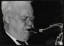 Lennart Anderson playing tenor saxophone at The Fairway, Welwyn Garden City, Hertfordshire, 2003. Creator: Denis Williams
