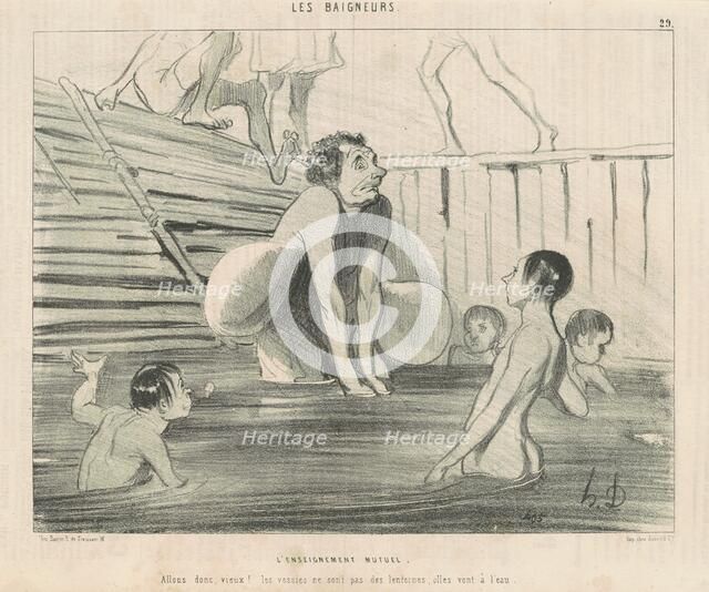 L'enseignement mutuel, 19th century. Creator: Honore Daumier.