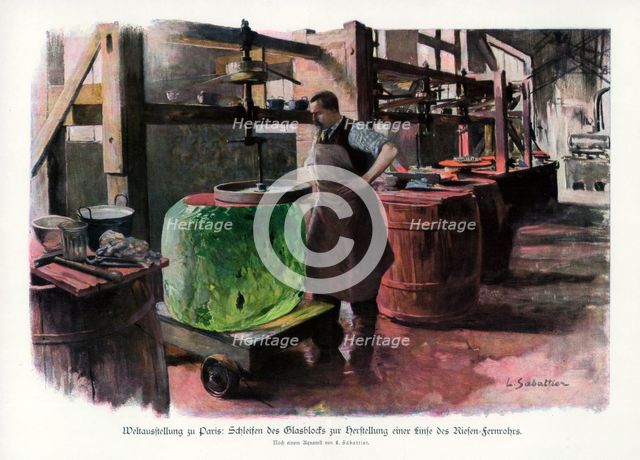 Lens manufacture, Paris World Exposition, 1889, (1900).Artist: L Sabattier