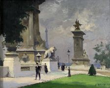L'Entrée du Pont Alexandre III, 1920. Creator: Jules Ernest Renoux
