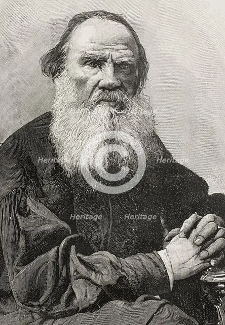 Leo Tolstoy, (1828-1910), Russian writer, 1898.  Creator: Arturo Carretero y Sánchez.