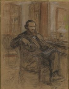 Leo Tolstoy during the work on the novel "War and Peace", 1893-1903. Creator: Pasternak, Leonid Osipovich (1862-1945)