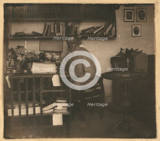 Leo Tolstoy in his studio. Yasnaya Polyana, 1908.