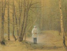 Leo Tolstoy in the forest