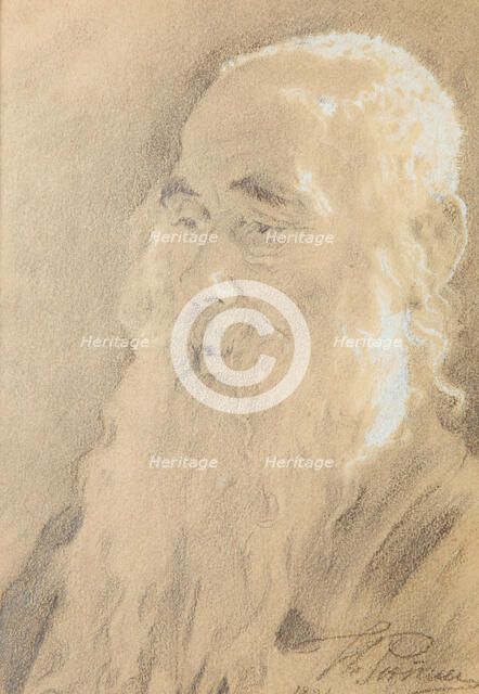 Leo Tolstoy. Yasnaya Polyana, 1891. Creator: Repin, Ilya Yefimovich (1844-1930).