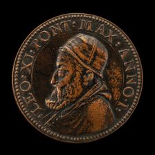 Leo XI (Alessandro Ottaviano de Medici, 1535-1605), Pope 1605 [obverse], 1605. Creator: Giorgio Rancetti