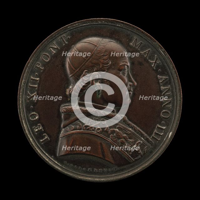 Leo XII (Annibale della Genga, 1760-1829), Pope 1823 [obverse], 1825. Creator: Giuseppe Girometti.
