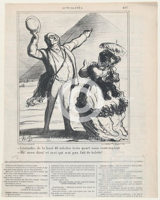 -Léocadie, up there 40 centuries and three quarters are looming down upon us...., November 27, 1869. Creator: Honore Daumier.