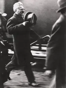 Leon Trotsky, exiled Russian Communist leader, arriving in Paris, c1933. Creator: Unknown