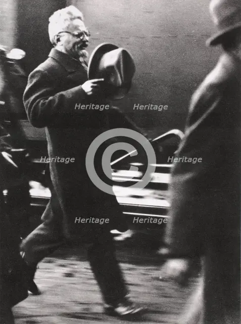 Leon Trotsky, exiled Russian Communist leader, arriving in Paris, c1933. Creator: Unknown.