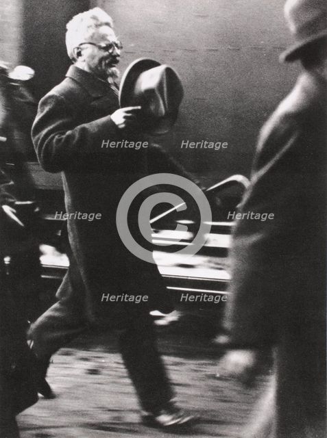 Leon Trotsky, exiled Russian Communist leader, arriving in Paris, c1933. Creator: Unknown.