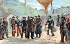 Leon Gambetta, French politician about to escape besieged Paris, Franco-Prussian War, 1870