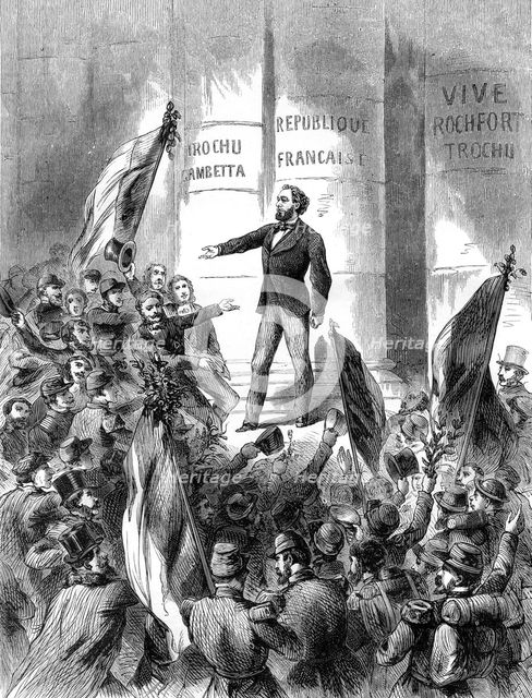 Leon Gambetta proclaiming the Republic of France, 4th September 1870 (1882-1884). Artist: Unknown
