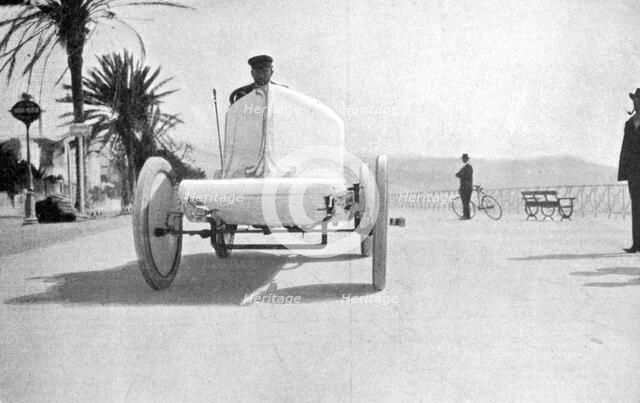 Leon Serpollet in his Gardner-Serpollet steam car, Nice, 1903. Artist: Unknown