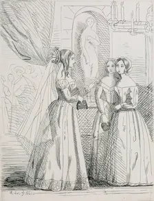Leonore, Arabella and Rosa, 1841. Creator: Queen Victoria