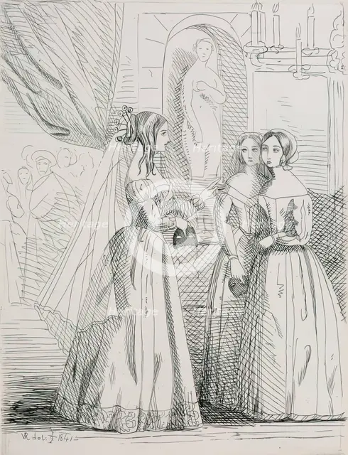 Leonore, Arabella and Rosa, 1841. Creator: Queen Victoria.