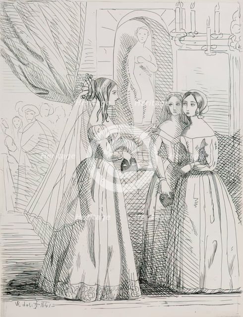 Leonore, Arabella and Rosa, 1841. Creator: Queen Victoria.