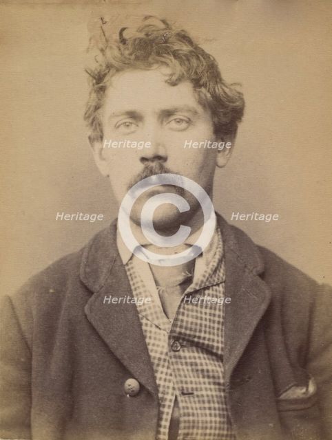 Léonard. Aimé. 30 ans, né à Chalonné/s/Loire (Maine & Loire). Mineur ou gazier. Anarchiste..., 1894. Creator: Alphonse Bertillon.