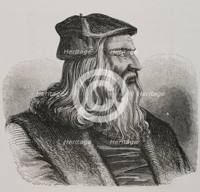 Leonardo da Vinci, (1452-1519), Italian artist, architect and inventor, 1877.  Creator: Unknown.