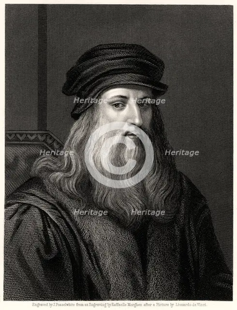 'Leonardo da Vinci', 19th century. Artist: James Posselwhite