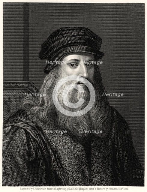 'Leonardo da Vinci', 19th century. Artist: James Posselwhite