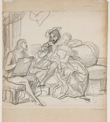 Leonardo da Vinci and Francis I, between 1800 and 1857. Creator: Achille Deveria