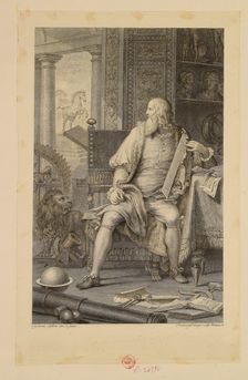 Leonardo da Vinci in his study, 1782. Creator: Cunego, Domenico (1727-1803)