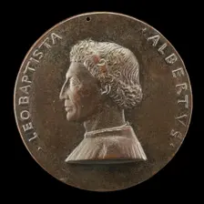 Leone Battista Alberti, 1404-1472, Architect and Writer on Art and Science [obverse], 1446/1450. Creator: Matteo di Andrea de Pasti