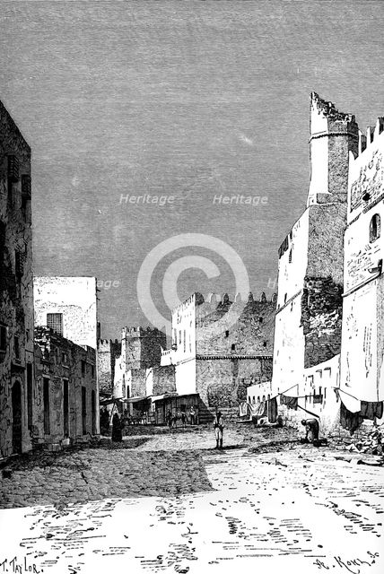 Leonec Street, Sfakes, North Africa, 1895.Artist: Taylor