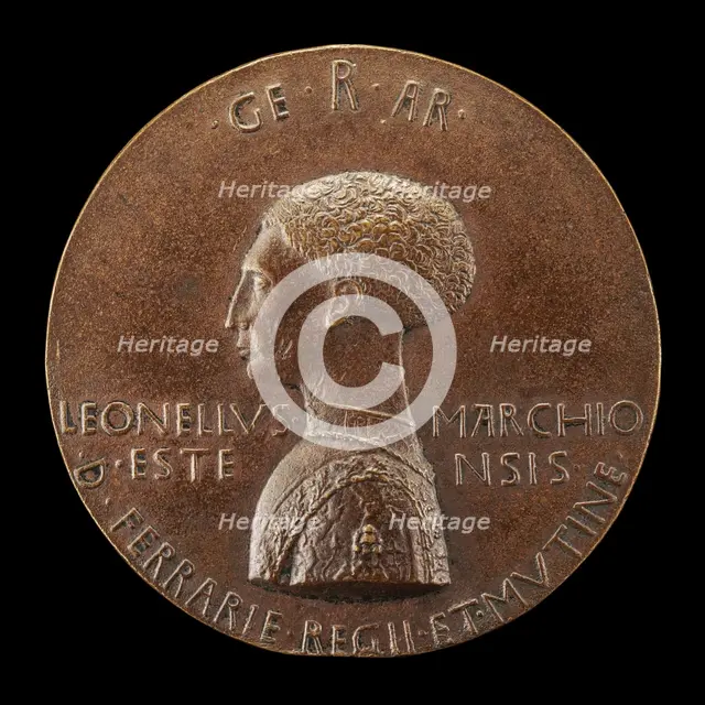Leonello d'Este, 1407-1450, Marquess of Ferrara 1441 [obverse], 1444. Creator: Pisanello.