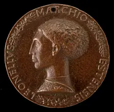 Leonello d'Este, 1407-1450, Marquess of Ferrara 1441 [obverse], c. 1443. Creator: Pisanello