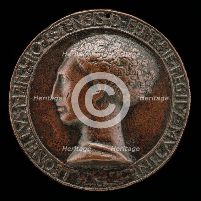 Leonello d'Este, 1407-1450, Marquess of Ferrara 1441 [obverse], c. 1441/1450. Creator: Pisanello.