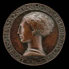 Leonello d'Este, 1407-1450, Marquess of Ferrara 1441 [obverse], c. 1441/1450. Creator: Pisanello