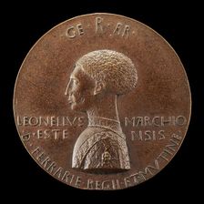 Leonello d'Este, 1407-1450, Marquess of Ferrara 1441 [obverse], 1444. Creator: Pisanello