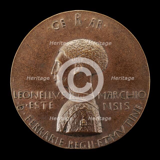 Leonello d'Este, 1407-1450, Marquess of Ferrara 1441 [obverse], 1444. Creator: Pisanello.