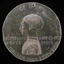 Leonello d'Este, 1407-1450, Marquess of Ferrara 1441 [obverse], 1444. Creator: Pisanello