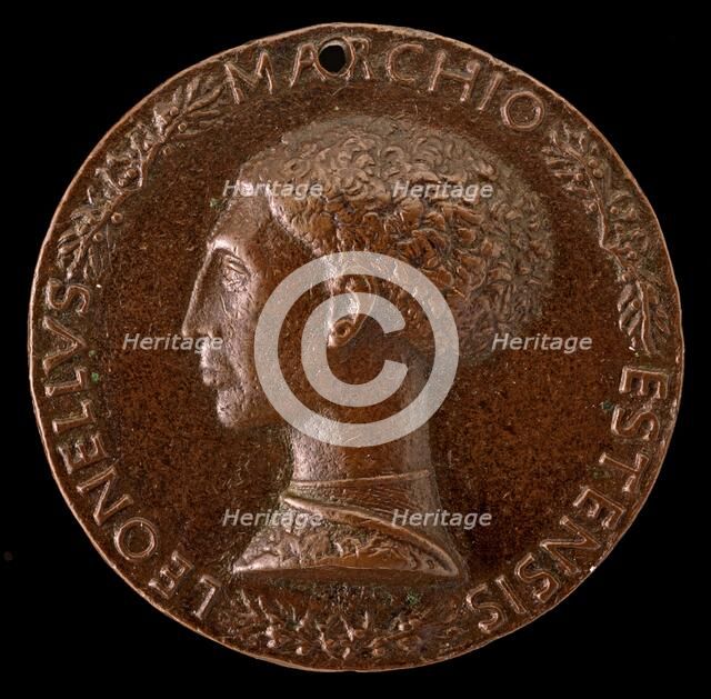 Leonello d'Este, 1407-1450, Marquess of Ferrara 1441 [obverse], c. 1443. Creator: Pisanello.