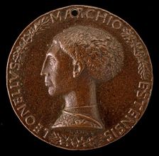 Leonello d'Este, 1407-1450, Marquess of Ferrara 1441 [obverse], c. 1443. Creator: Pisanello