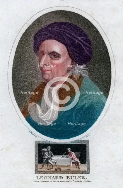Leonhard Euler, 18th century Swiss mathematician and physicist, (1804).Artist: J Chapman