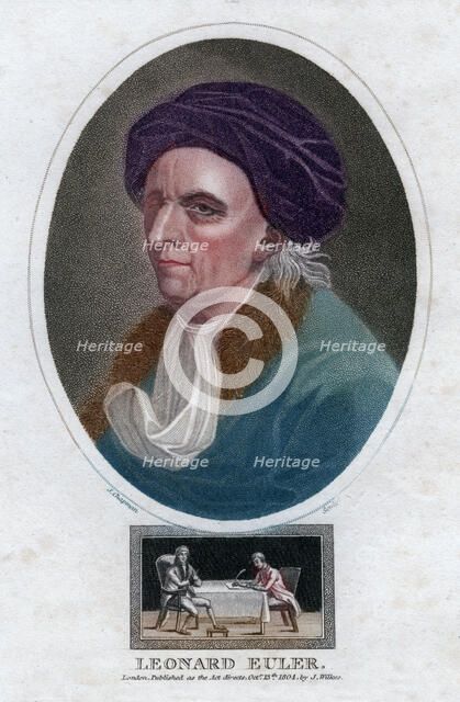 Leonhard Euler, 18th century Swiss mathematician and physicist, (1804).Artist: J Chapman
