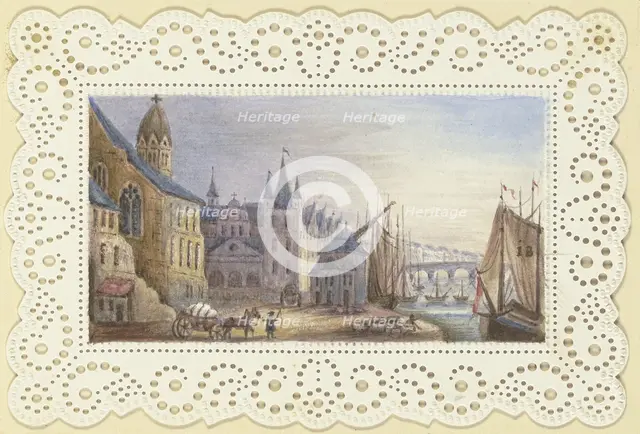 Leonhardskirche and Saalhof, Frankfurt am Main, mid-late 19th century. Creator: Josephine Brentano.