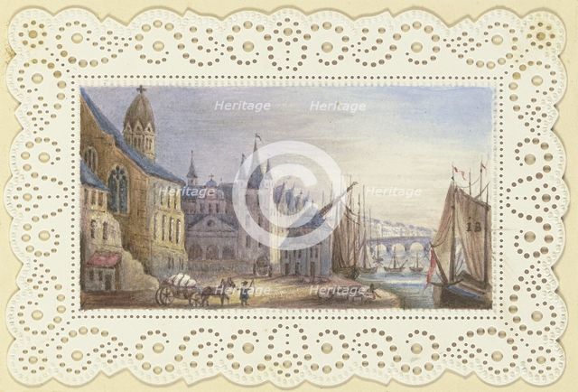 Leonhardskirche and Saalhof, Frankfurt am Main, mid-late 19th century. Creator: Josephine Brentano.