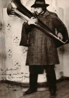 Leonid Andreyev, Russian author, playing a musical instrument, c1900