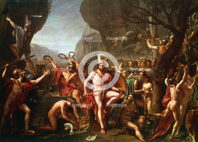 'Leonidas at Thermopylae', 5th century BC, (c1814). Artist: Jacques-Louis David