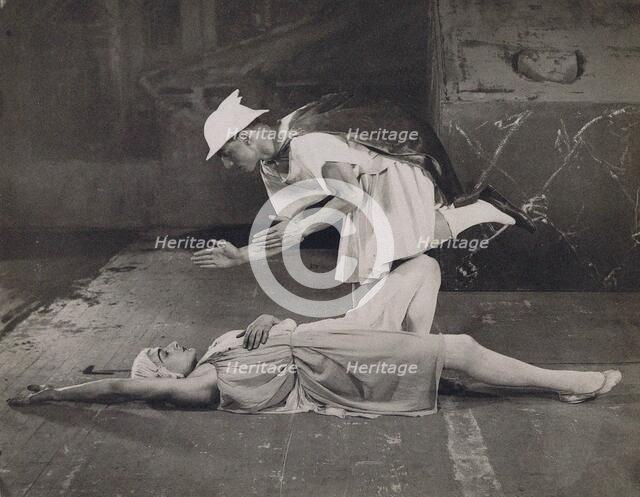Léonide Massine and Boris Lisanevich in the ballet "Mercure" by Erik Satie, 1927. Creator: Anonymous.